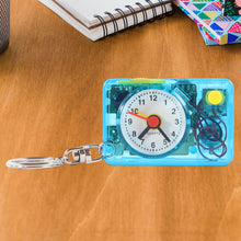 Mini Alarm Clock Keychain – 1PC Portable Quartz Analog Clock Key Ring
