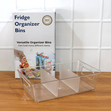 Plastic Refrigerator Organizer Bins, 1 Stackable Fridge Organizers with Handle, Clear Organizing Food Fruit Vegetables Pantry Storage Bins for Freezer kitchen Cabinet Organization and Storage (1 Pc Mix Color)