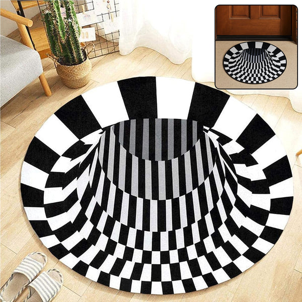3D Space Round Carpet, Floor Mat Non-Woven Doormat (60 Cm)